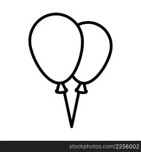 Two Balloons Icon. Bold outline design with editable stroke width. Vector Illustration.