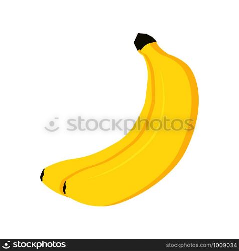 two bananas on white background in flat style. two bananas on white background in flat