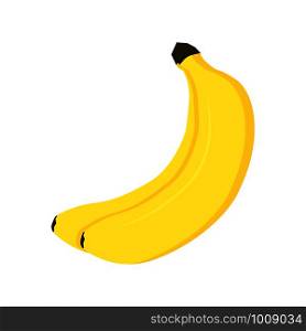 two bananas on white background in flat style. two bananas on white background in flat