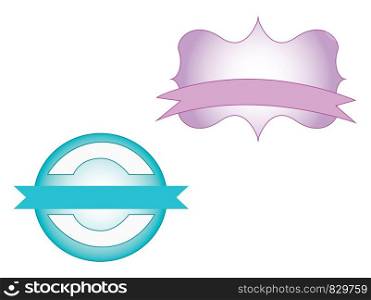 Two beautiful ribbon decoration vector or color illustration