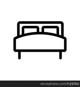 Two-bedroom bed icon vector. A thin line sign. Isolated contour symbol illustration. Two-bedroom bed icon vector. Isolated contour symbol illustration