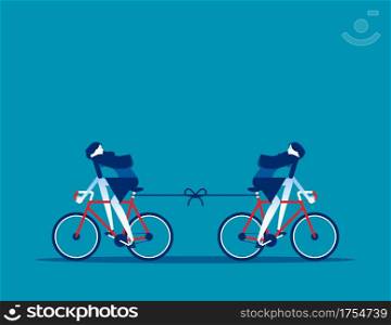 Two bike are moving in the opposite direction. Planning and strategy concept