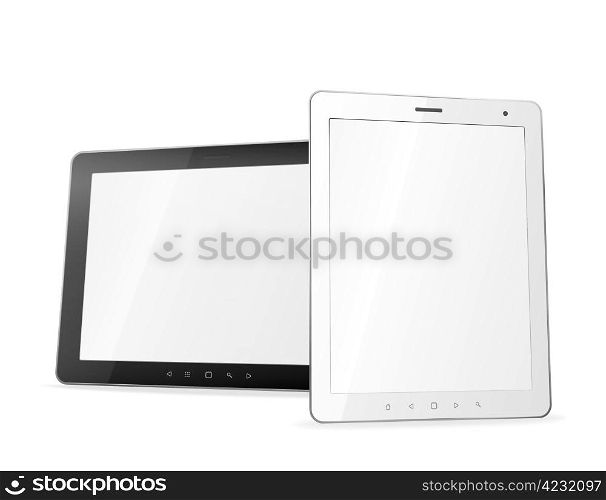 Two black and white tablet computers. EPS 10