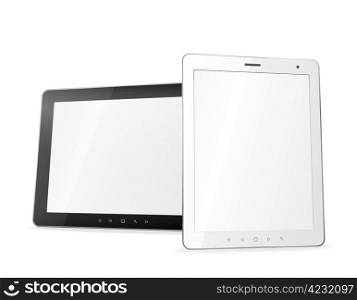 Two black and white tablet computers. EPS 10