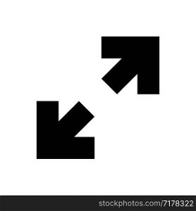 Two black Arrows diagonally. Black arrows icon. Arrow sign. Arrows vector icon. Eps10. Two black Arrows diagonally. Black arrows icon. Arrow sign. Arrows vector icon