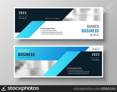 two blue business modern corporate banners design
