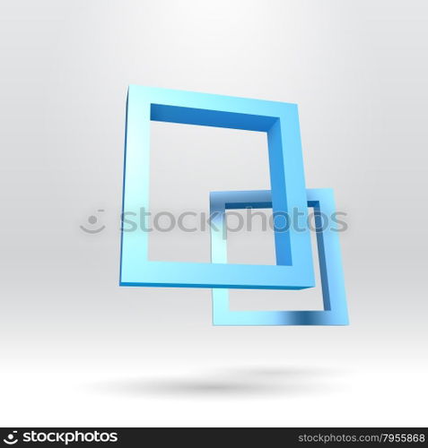 Two blue rectangular 3D frames for your presentation