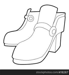 Two boots icon. Outline illustration of two boots vector icon for web. Two boots icon , outline style