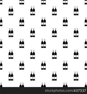Two bottles of wine pattern seamless in simple style vector illustration. Two bottles of wine pattern vector