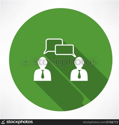 Two businessmen discussing. Flat modern style vector illustration