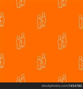 Two businessmen shaking hands pattern vector orange for any web design best. Two businessmen shaking hands pattern vector orange