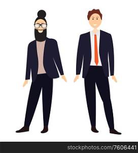 Two Cartoon men in suits. Vector Illustration EPS10. Two Cartoon men in suits. Vector Illustration