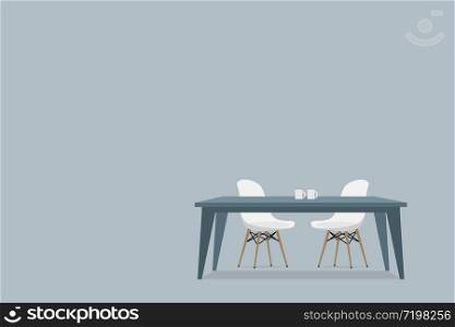 two chairs table communication conversation concept background vector