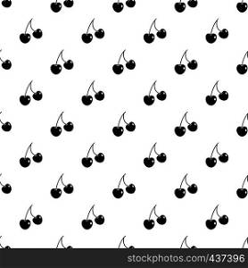 Two cherry berries pattern seamless in simple style vector illustration. Two cherry berries pattern vector