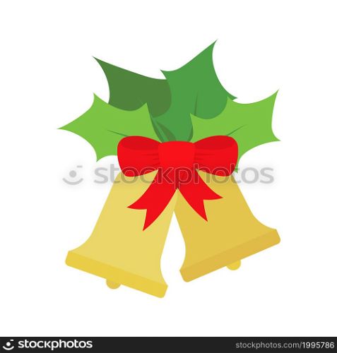 Two Christmas bells with red bow