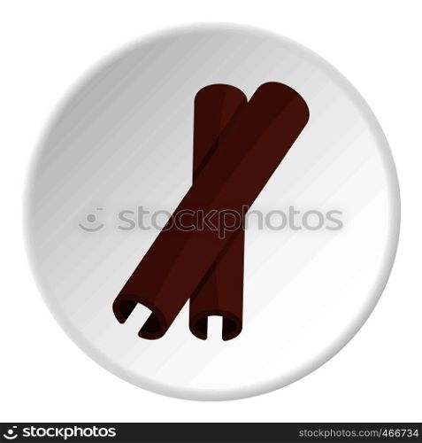 Two cinnamon stick spice icon in flat circle isolated on white background vector illustration for web. Two cinnamon stick spice icon circle