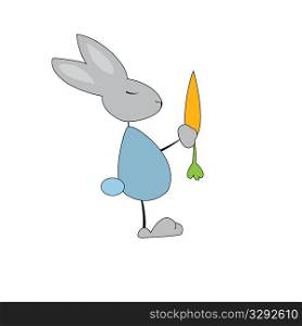 Two color Christmass Hare (rabbit). Vector illustration