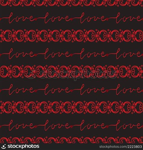 Two-color seamless pattern on the theme of love and Valentine’s day, for packaging, textiles, decoration vector