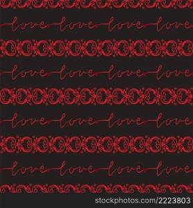 Two-color seamless pattern on the theme of love and Valentine’s day, for packaging, textiles, decoration vector