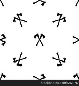 Two crossed axes pattern repeat seamless in black color for any design. Vector geometric illustration. Two crossed axes pattern seamless black