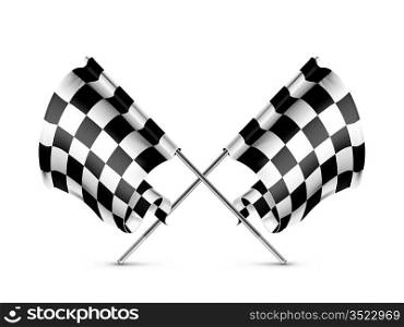 Two crossed checkered flags