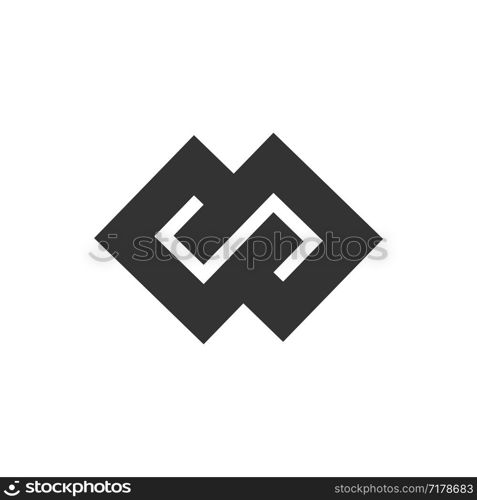 Two Diamonds Infinity Logo Template Illustration Design. Vector EPS 10.