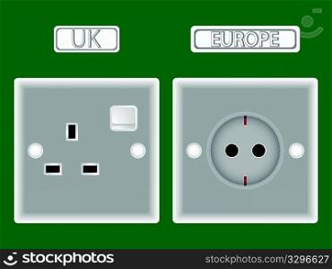 two different plugs, abstract vector art illustration