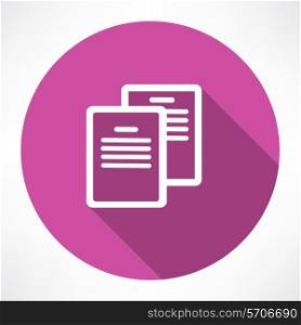 Two documents icon. Flat modern style vector illustration