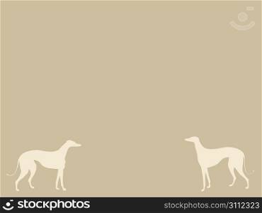two dogs on brown background, vector illustration