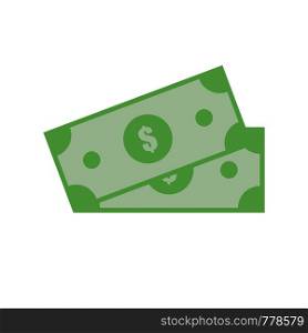 Two dollars banknotes. Banking payment. Finance. Cash. Geen paper. Flat design. EPS 10.