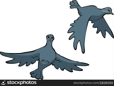 Two doves on a white background vector illustration