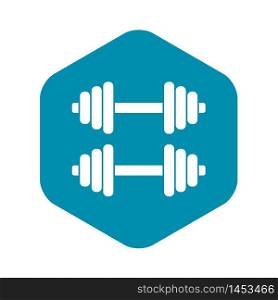 Two dumbbells icon. Simple illustration of two dumbbells vector icon for web. Two dumbbells icon, simple style