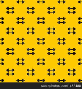 Two dumbbells pattern seamless vector repeat geometric yellow for any design. Two dumbbells pattern vector