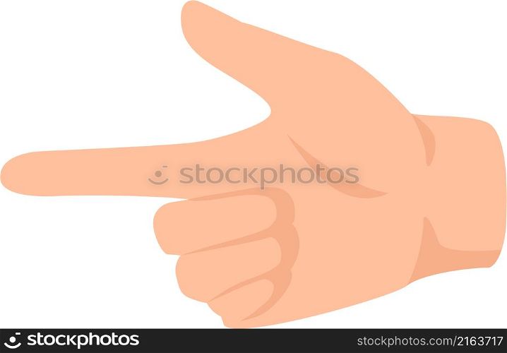 Two finger on human hand isolated on white. Vector count two, counting and communication, hand body illustration. Two finger on human hand isolated on white