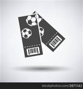 Two football tickets icon on gray background, round shadow. Vector illustration.