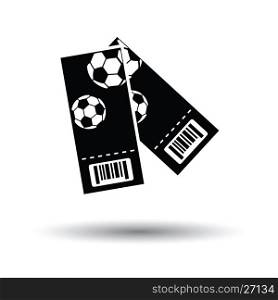 Two football tickets icon. White background with shadow design. Vector illustration.