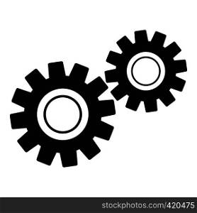 Two gears icon. Simple illustration of two gears vector icon for web. Two gears icon, simple style