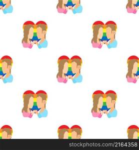 Two girls lesbians pattern seamless background texture repeat wallpaper geometric vector. Two girls lesbians pattern seamless vector