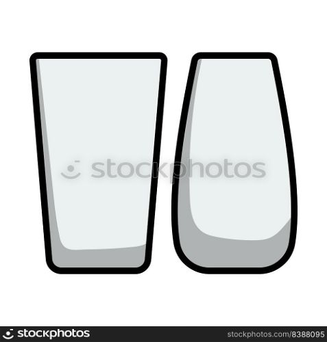 Two Glasses Icon. Editable Bold Outline With Color Fill Design. Vector Illustration.