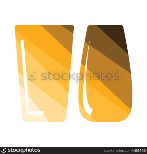 Two glasses icon. Flat color design. Vector illustration.