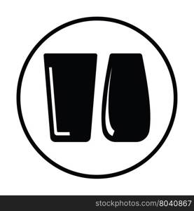 Two glasses icon. Thin circle design. Vector illustration.