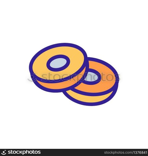 two glazed donuts icon vector. two glazed donuts sign. color symbol illustration. two glazed donuts icon vector outline illustration