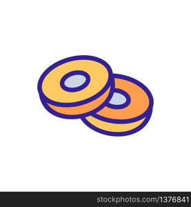 two glazed donuts icon vector. two glazed donuts sign. color symbol illustration. two glazed donuts icon vector outline illustration