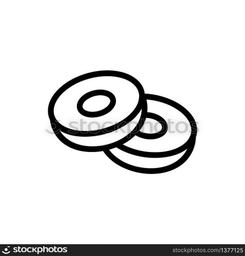 two glazed donuts icon vector. two glazed donuts sign. isolated contour symbol illustration. two glazed donuts icon vector outline illustration
