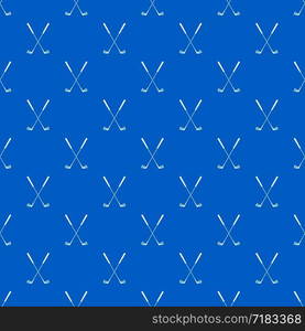 Two golf clubs pattern repeat seamless in blue color for any design. Vector geometric illustration. Two golf clubs pattern seamless blue