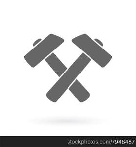 two hammer icon design as industrial symbol vector illustration.