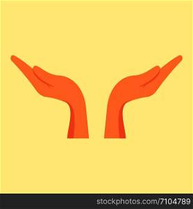Two hands icon. Flat illustration of two hands vector icon for web design. Two hands icon, flat style
