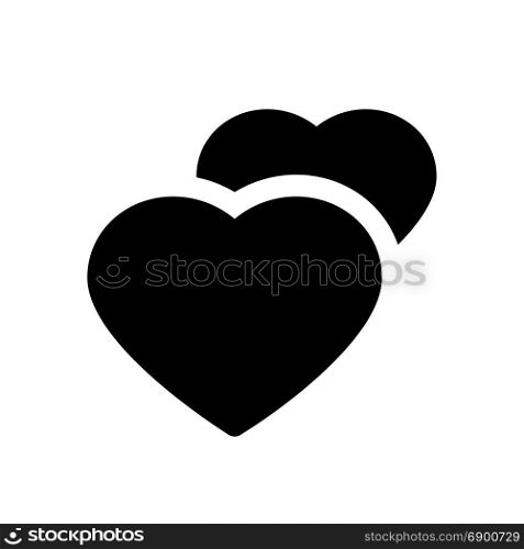 two hearts, icon on isolated background