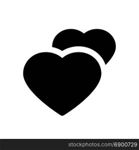 two hearts, icon on isolated background