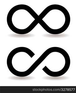 two infinity symbols with shadow ideal web icon
